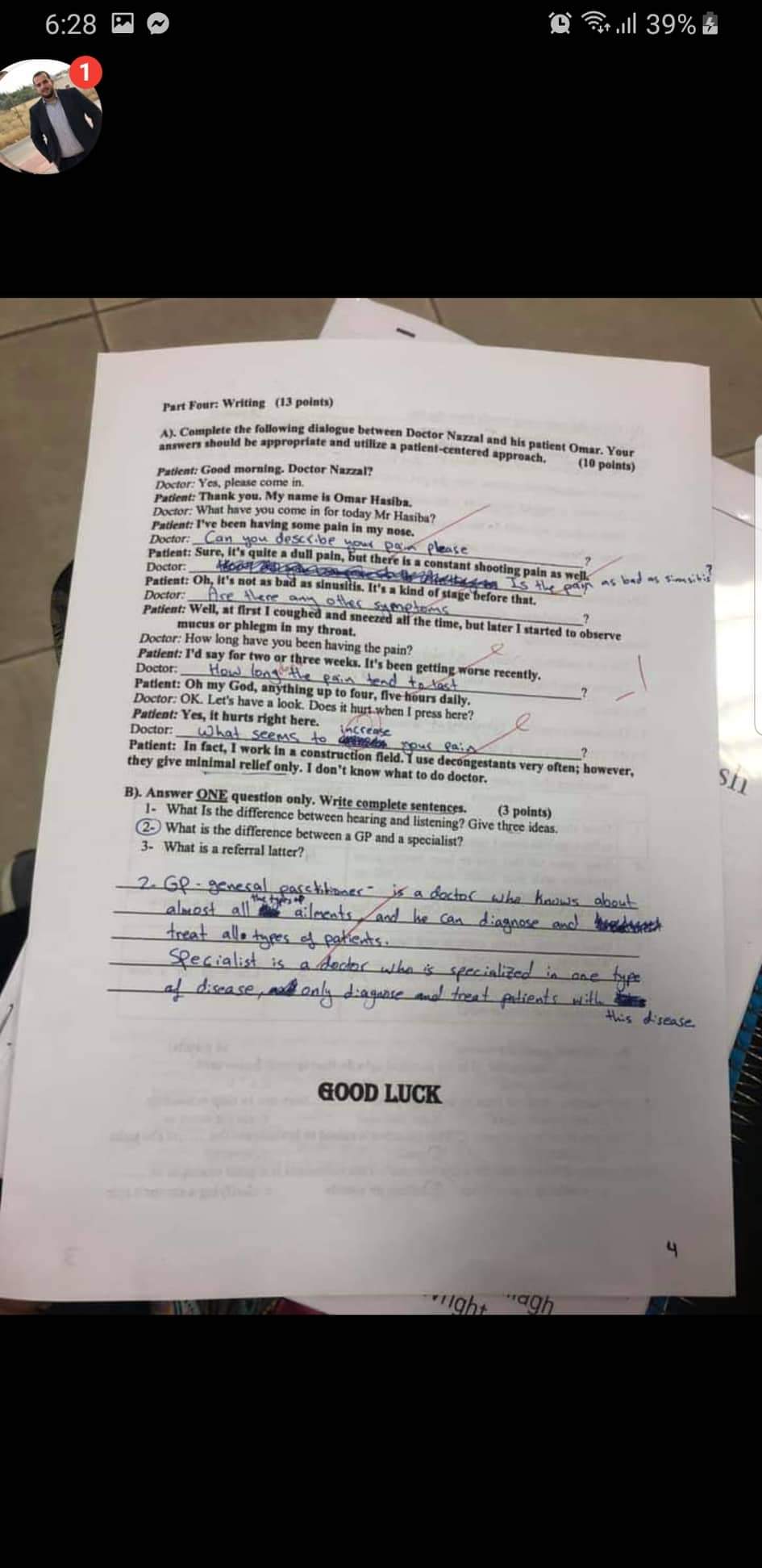 First exam . Summer 2019 - received_889301448094817.jpg
